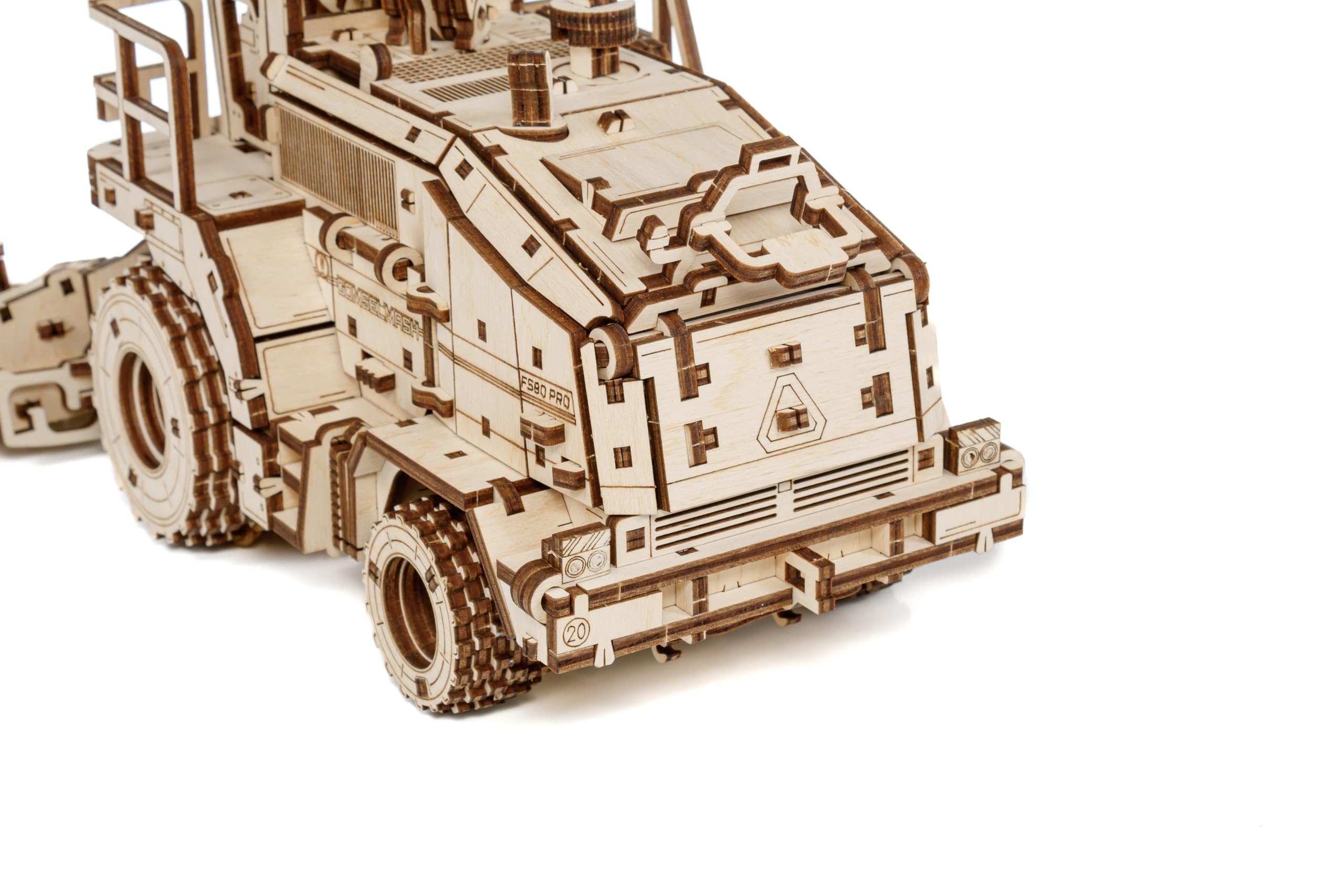 EWA Eco-Wood-Art - 3D-Holzpuzzle für Jugendliche und Erwachsene, 14+ - ERNTEMASCHINE FS80 - DIY-Bausatz, Selbstmontage, kein Kleber erforderlich - 580 Stück