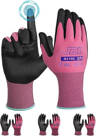 Amazon: 6 Pairs - Micro-Foam Nitrile Safety Work Gloves, Non-slip Dot - View #7