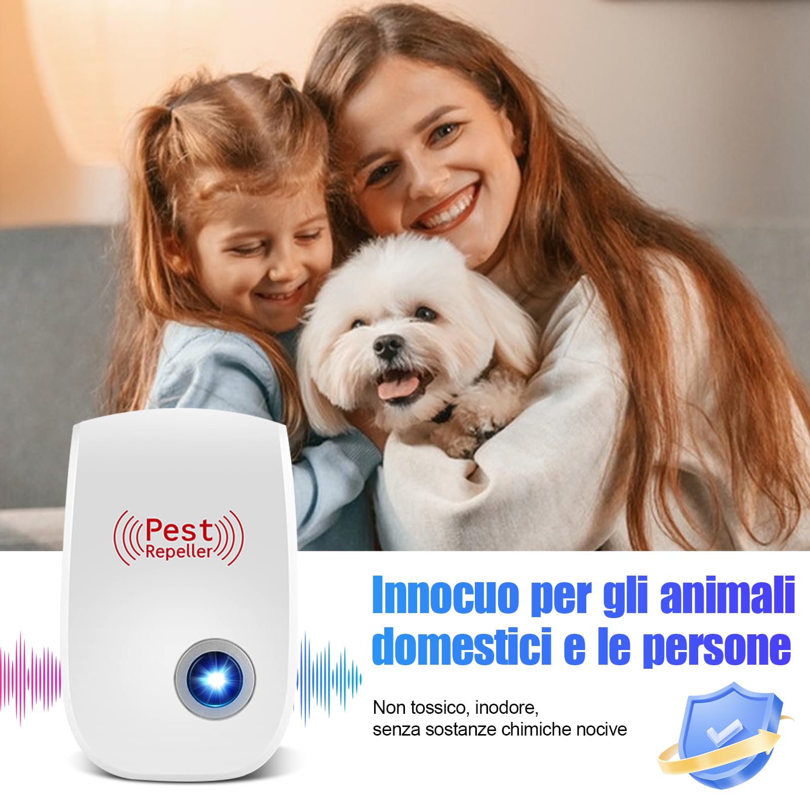 10 Pack Repellente ad Ultrasuoni per Topi,Antizanzare Repellente Ultrasuoni Professionale,Efficace Contro le Formiche/Mosche/Insetti/Scarafaggi/Topi/Zanzare/Ragni,Human & Pet Friendly