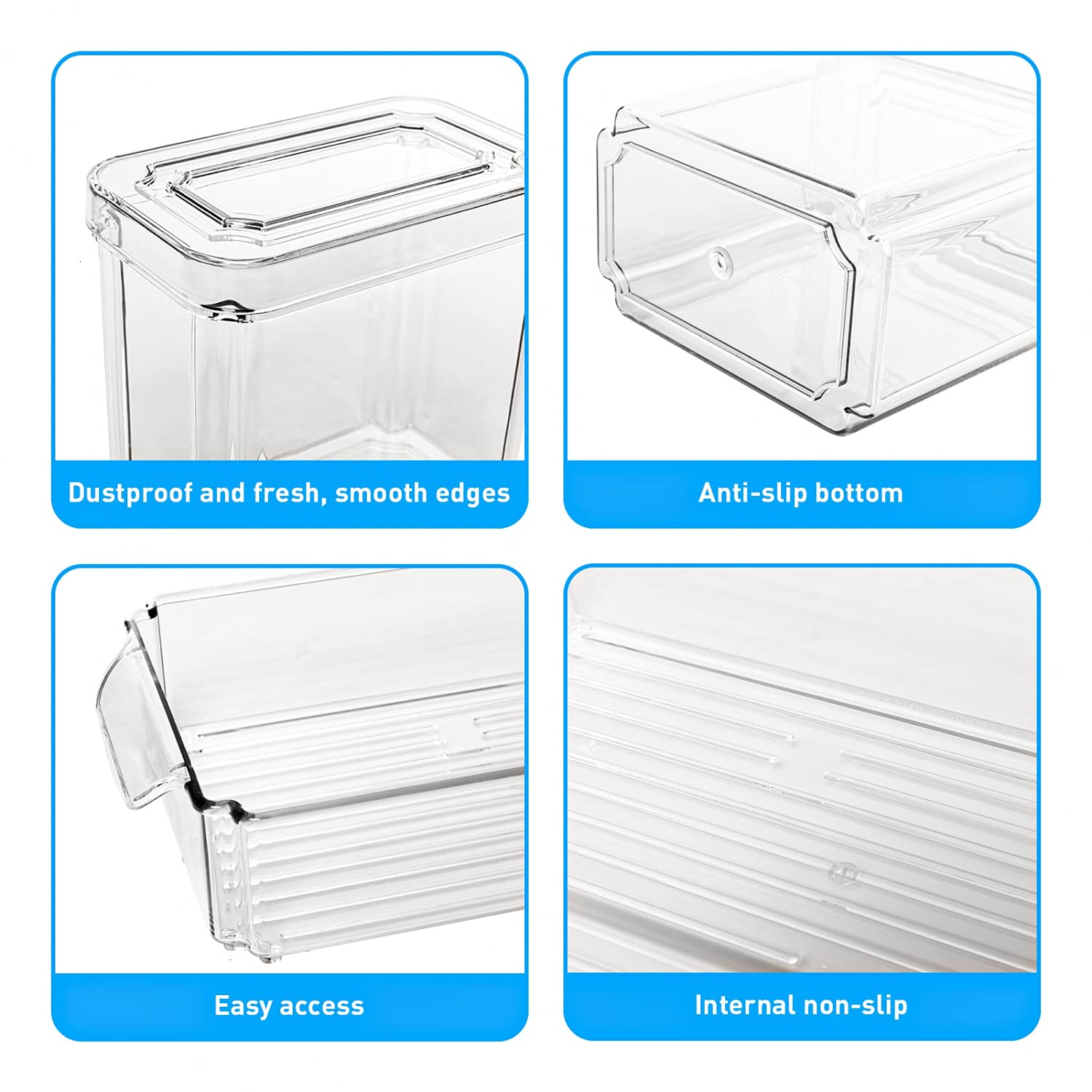 Pomeat Set of 7 Fridge Organizer Stackable Refrigerator Organizer Bins