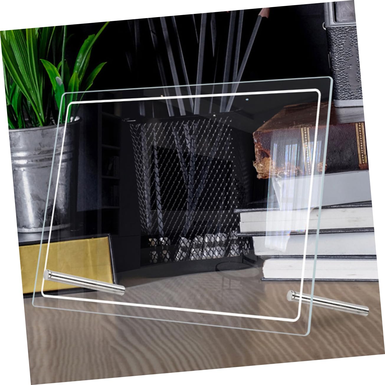 NUOBESTY 2 Stück Acryl Whiteboard Tisch Notiztafeln Abwischbar mit Kreativem Design Transparente Memotafel für Büro und Zuhause