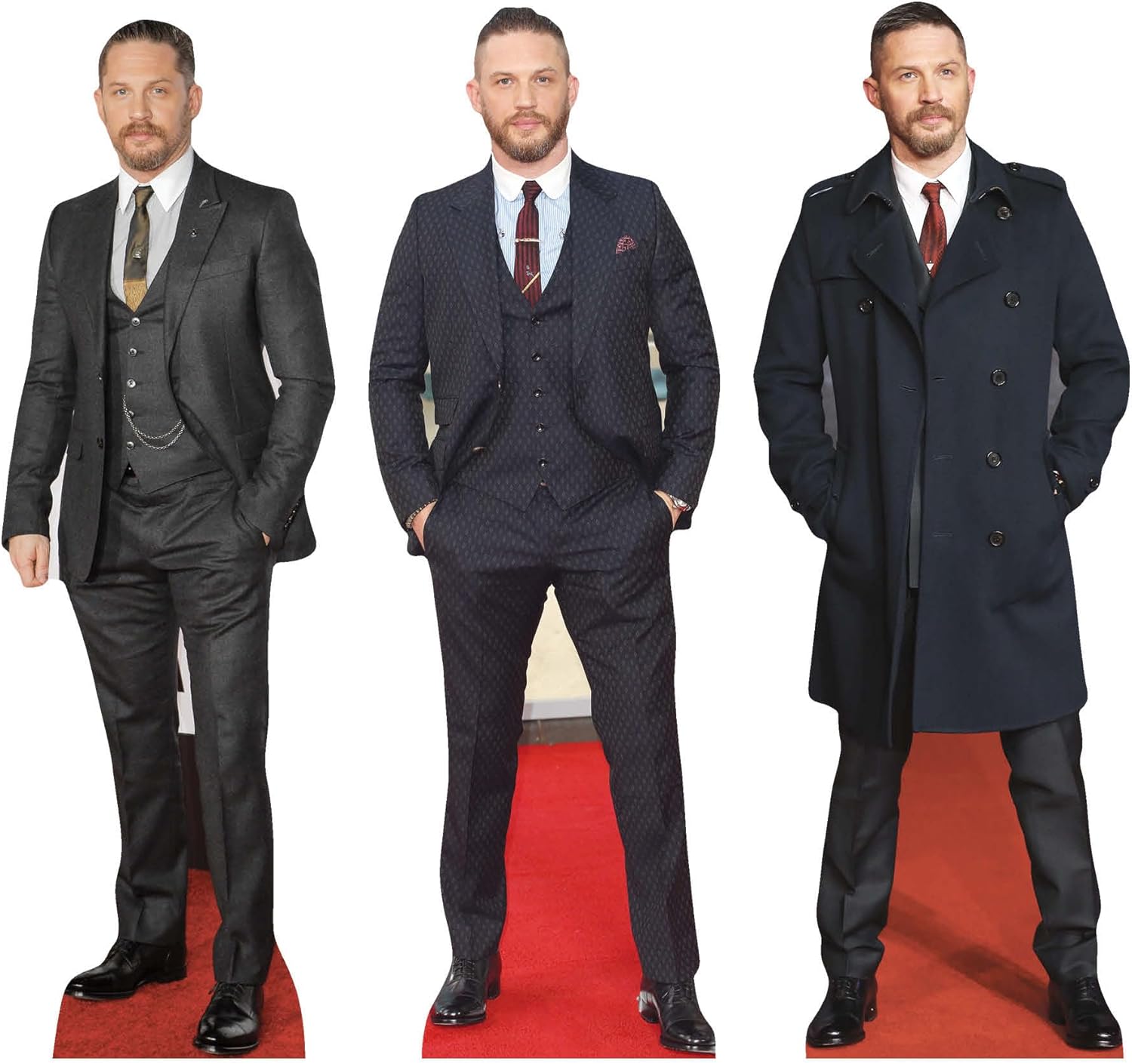 Star Cutouts CS1233 Tom Hardy Shelf Top Cutout Pack of Three Cardboard Cutouts Height 31cm - Ideal for Fan Theme, Parties, Birthdays, Surprise Gifts & Room Decorations & Events