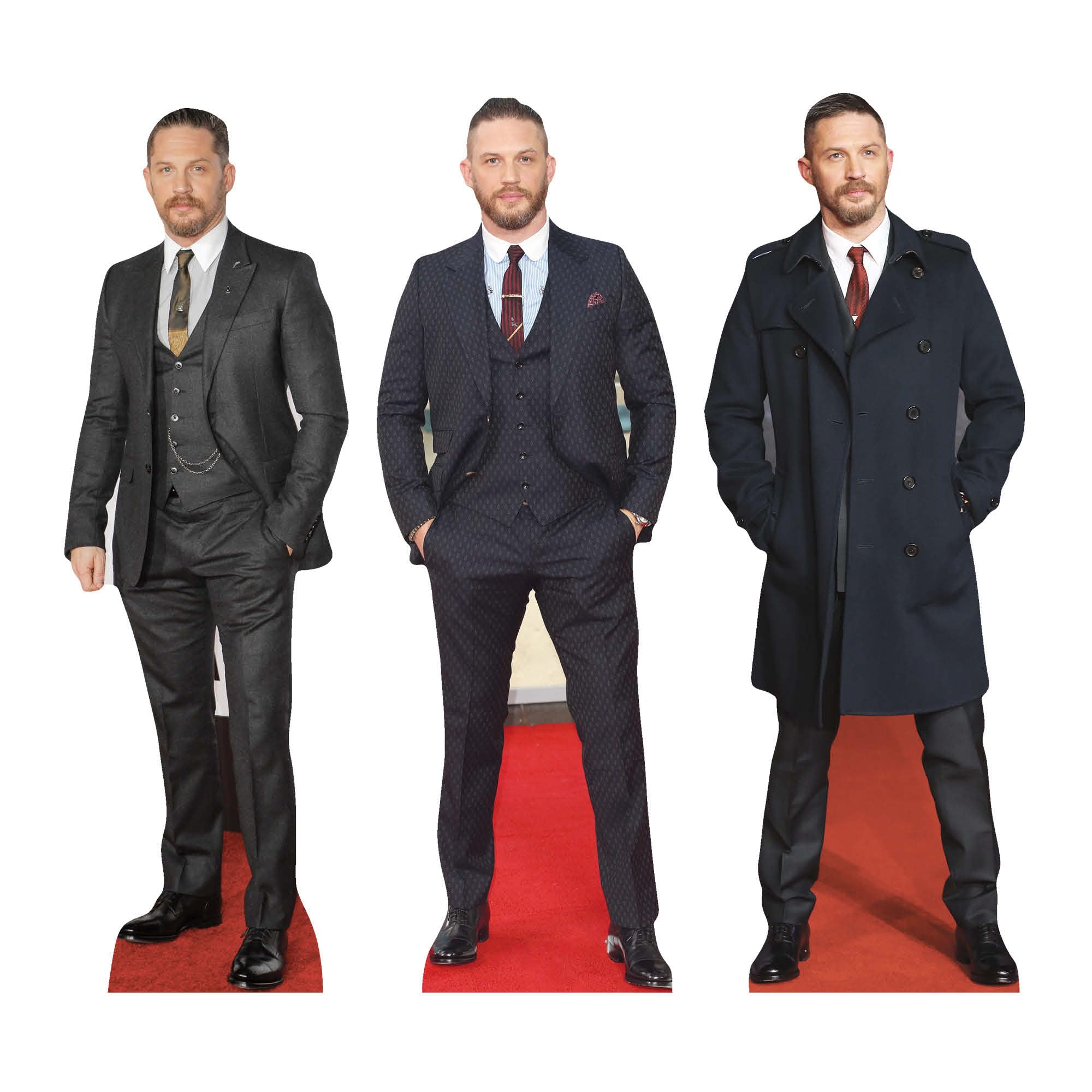 Star Cutouts CS1233 Tom Hardy Shelf Top Cutout Pack of Three Cardboard Cutouts Height 31cm - Ideal for Fan Theme, Parties, Birthdays, Surprise Gifts & Room Decorations & Events