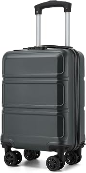 KONO Hard Shell Suitcase, ABS + PC Trolley with TSA Lock, 360 Quiet Wheels, Small/Medium/Large/Large Travel Suitcase for Long Travel and Short, S/M/L/XL/XXL, gray, Ryanair 40x30x20cm, carry-on