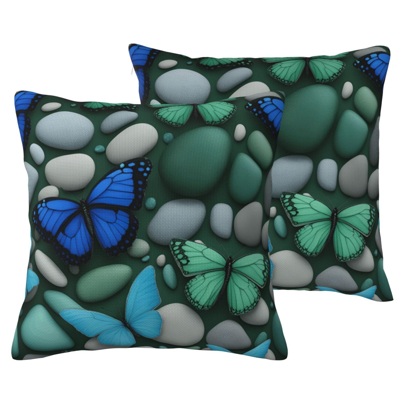 Housse de coussin motif papillon pour salon chaleureux