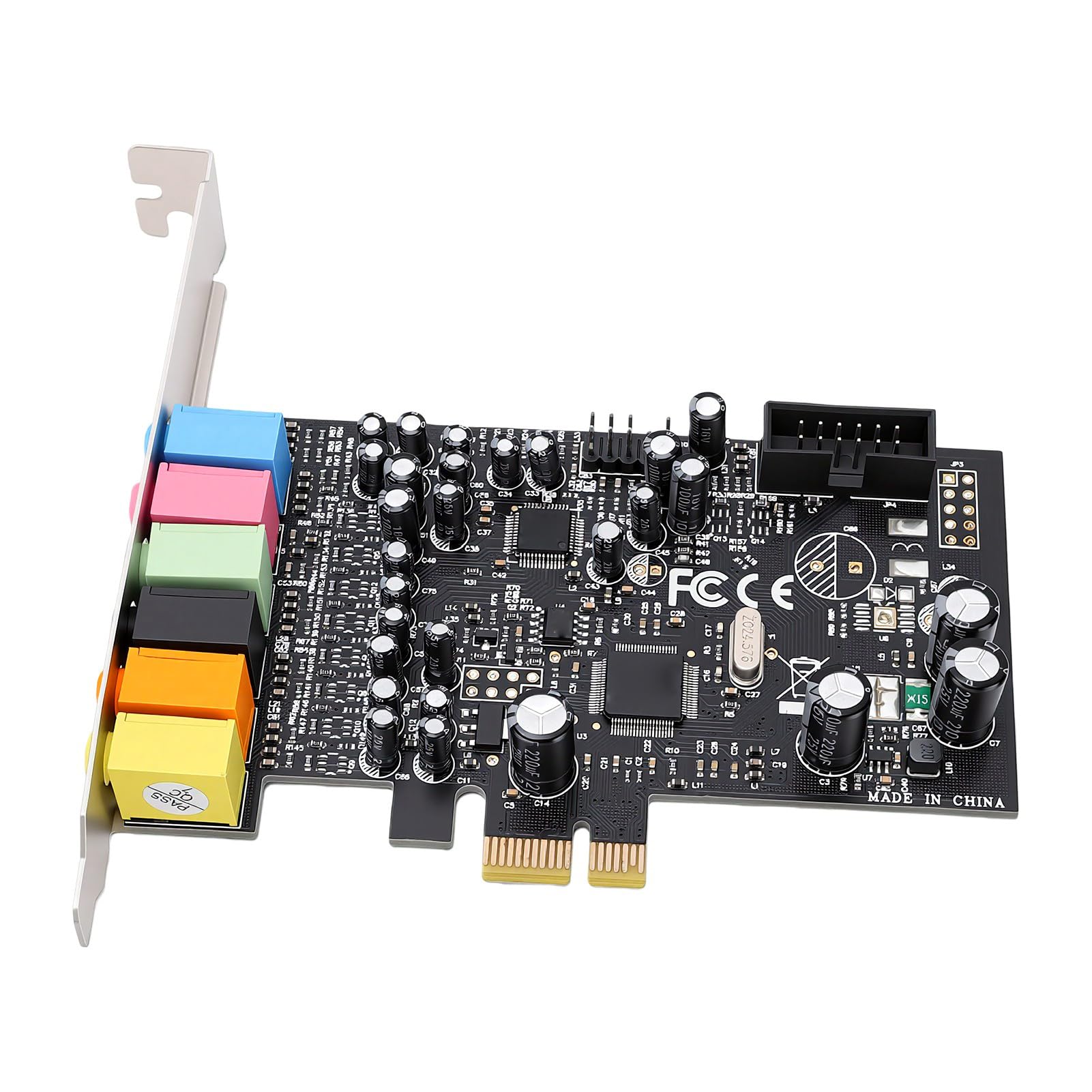 Dpofirs Carte Son PCIe 7.1, Surround Haute Définition pour Les Amateurs de Jeux sur PC, Idéale pour Le Cinéma Maison et Les Jeux.