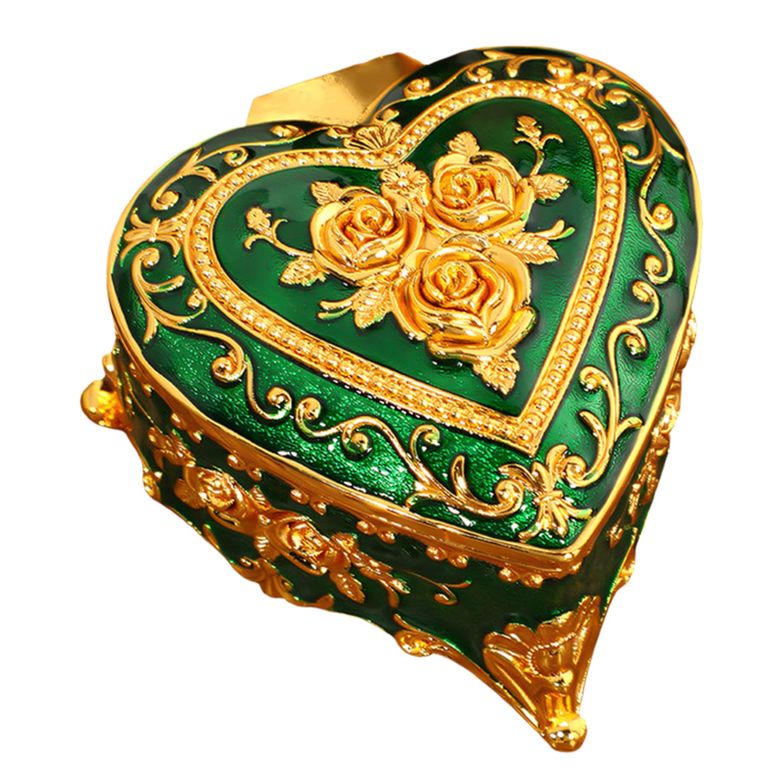 our fave Shape Jewelry Case with Ornamental Rose Detail for Gift Giving Artistic Jewelry Storage Box