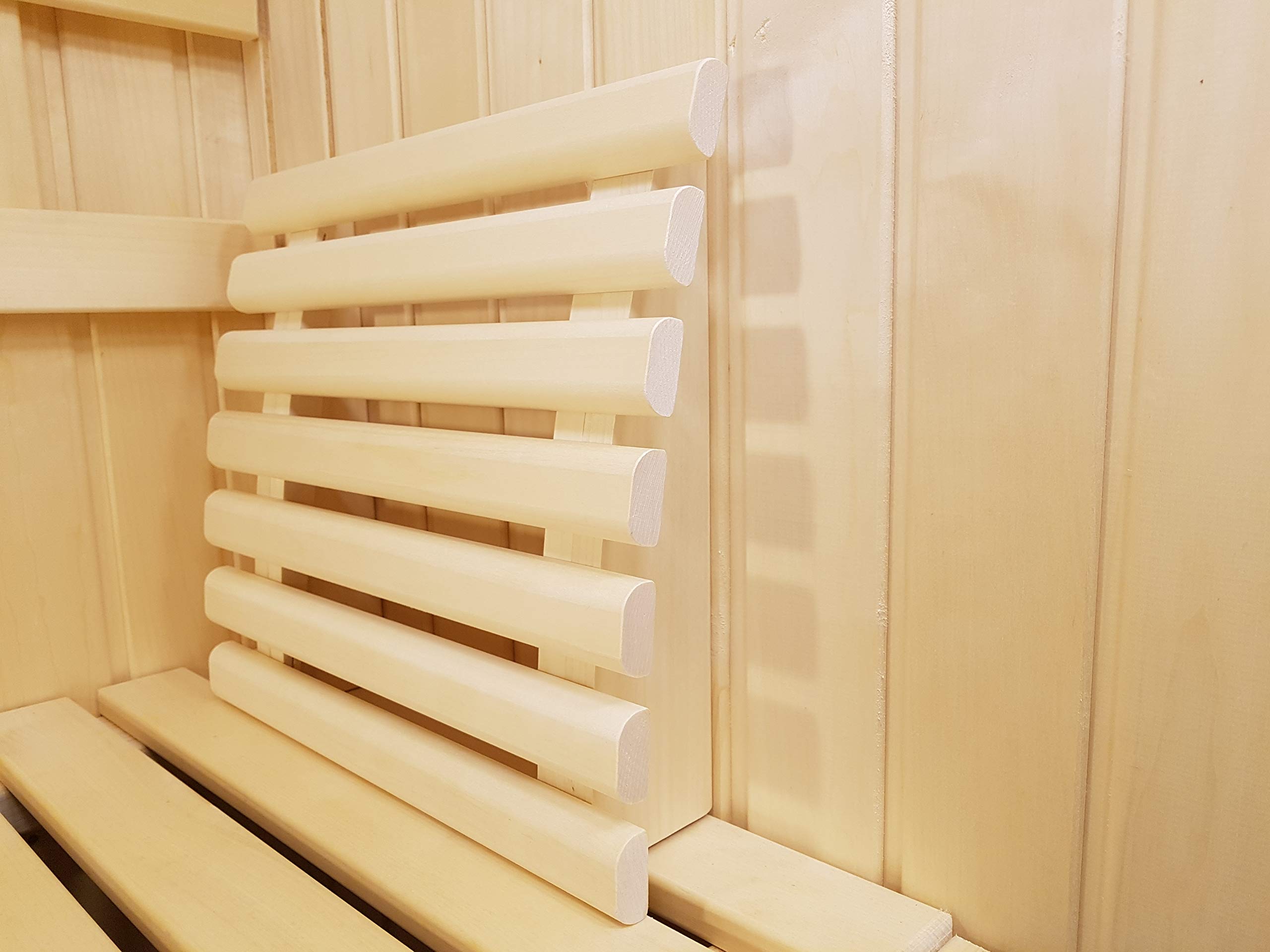Sauna Kopfstütze J-008 Saunakopfstütze Nackenstütze Beinauflage Rückenlehne Rückenstütze Saunazubehör Espenholz kein Nadelholz daher ohne Harz und nur wenig wärmeleitend