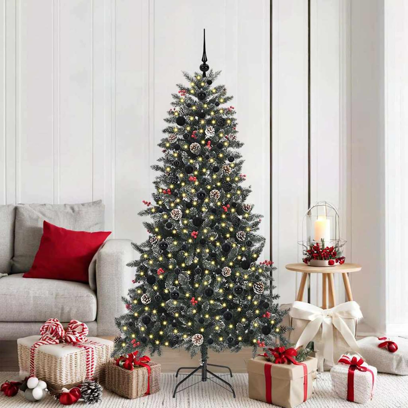 Árbol de Navidad artificial con luces LED Tidyard de 180cm para revivir la magia en familia