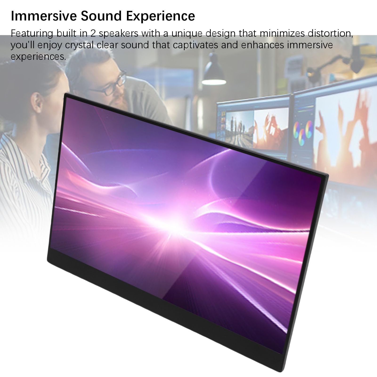 Wyświetlacz Komputerowy o Przekątnej 15,6 Cala, 1080P, częstotliwość Odświeżania 120 Hz, 2 Porty Typu C i Mini HD, do Konsoli do Gier Stacjonarnych w Laptopach