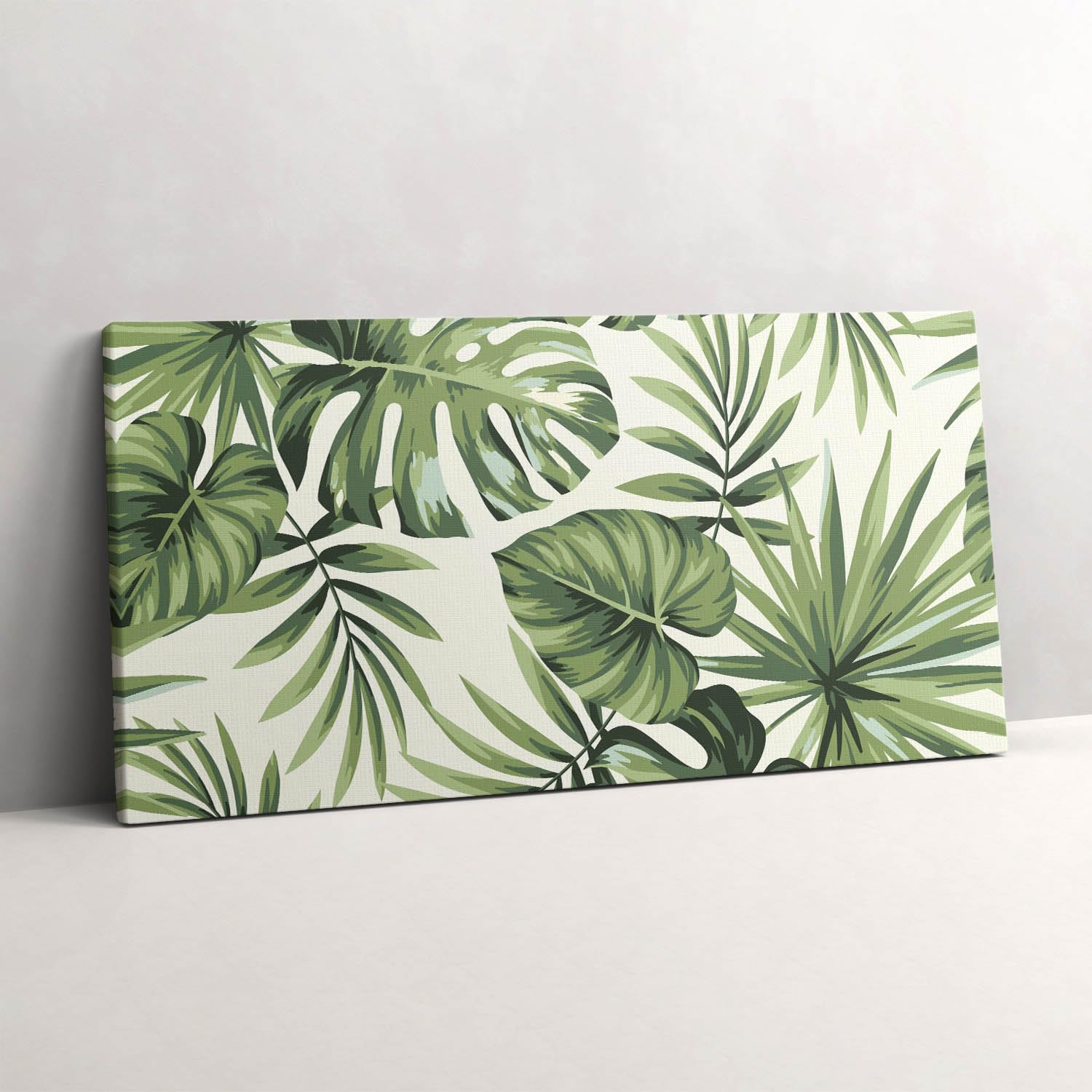 Illustration de feuilles de Monstera pour grand mur de salon