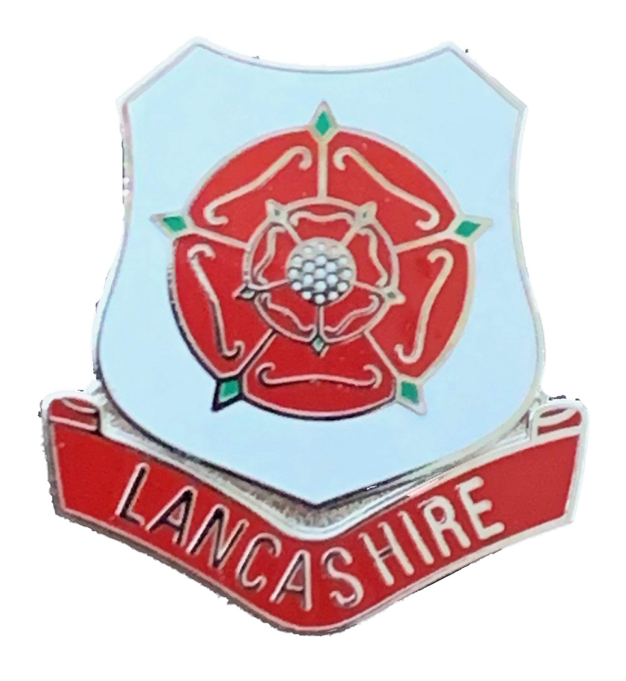Lancashire Red Rose England Enamel Lapel Pin Badge