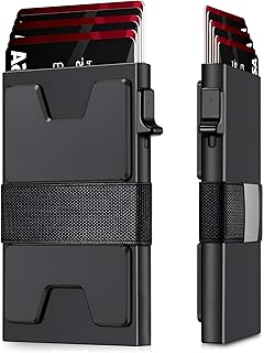 VOGARD Slim Aluminum Card Holder Wallet for Men, Durable Expandable Backplate, RFID Blocking Minimalist Metal Pop Up Walle... Price In India