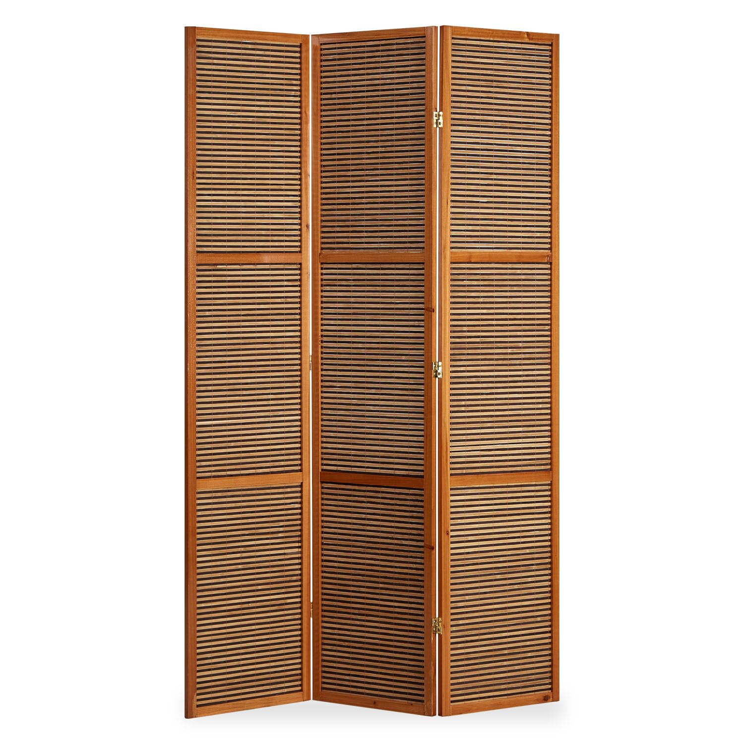 Homestyle4u Paravent 3 Panneaux 2m Hauteur - Séparateur De Pièce Shoji Bois Et Bambou Naturel