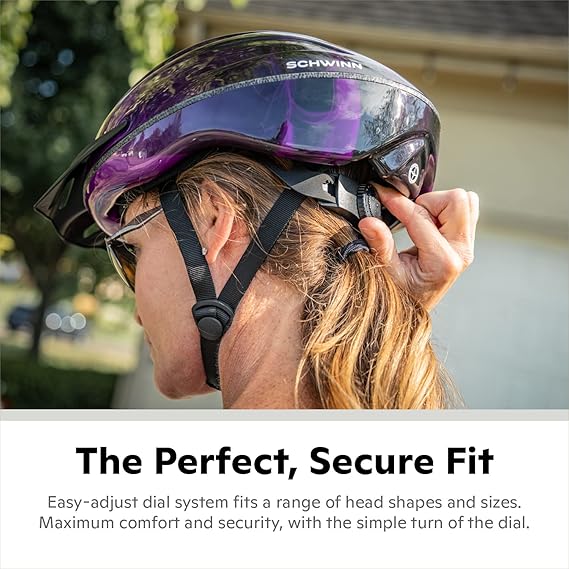 Schwinn Intercept Helmet for Adults and Youth, Size 54-62 cm for Riders Ages 8+, Microshell, Adjustable Dial and Straps, Interior Padding, 10 Air Vents, Removable Visor, Kisd and Adult Bike Helmet