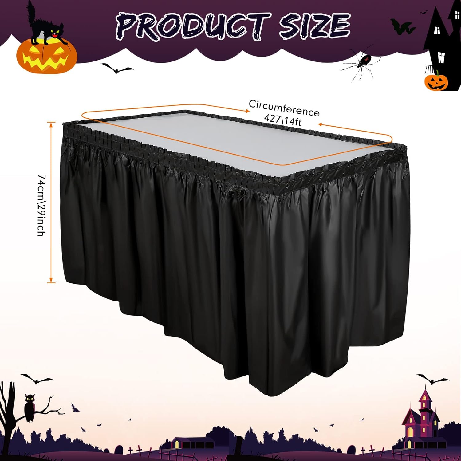 thumbnail image 2 of Meccanixity Plastic Table Skirt - 29"x14ft Disposable Party Decor (Light Blue) 2 of 14