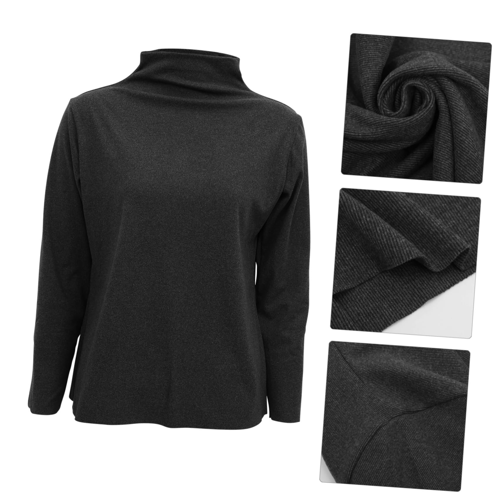 PRETYZOOM Women Sleeve Thermal Base Shirt Warm Comfortable Stylish Top for Ladies Elegant Design Excellent Warmth Retention Versatile Knit for Everyday Wear Smoky Grey