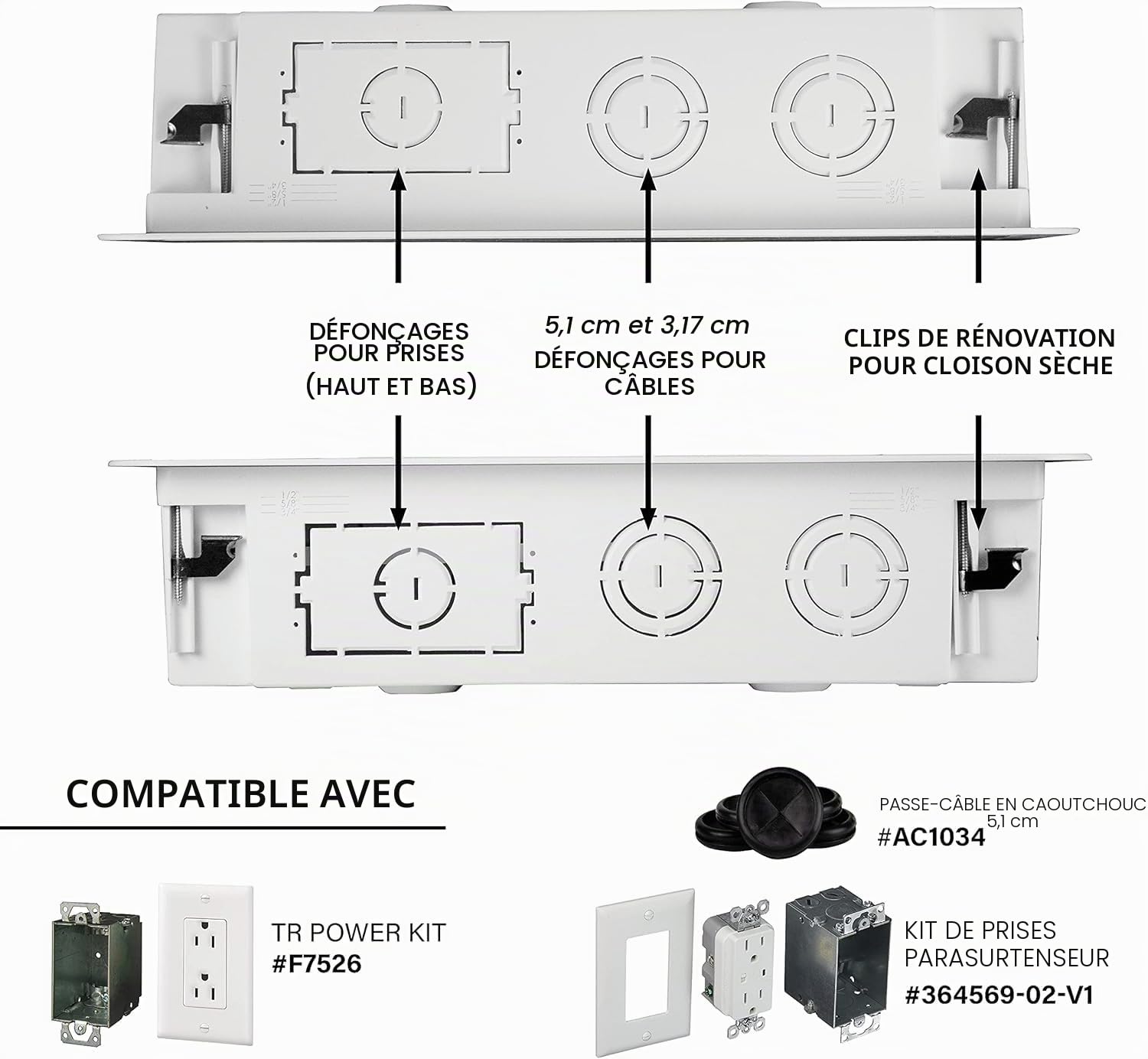 Legrand OnQ 9 In. Media Enclosure ENP0905NAV1 Wall Cable Management Home Networking Panel White