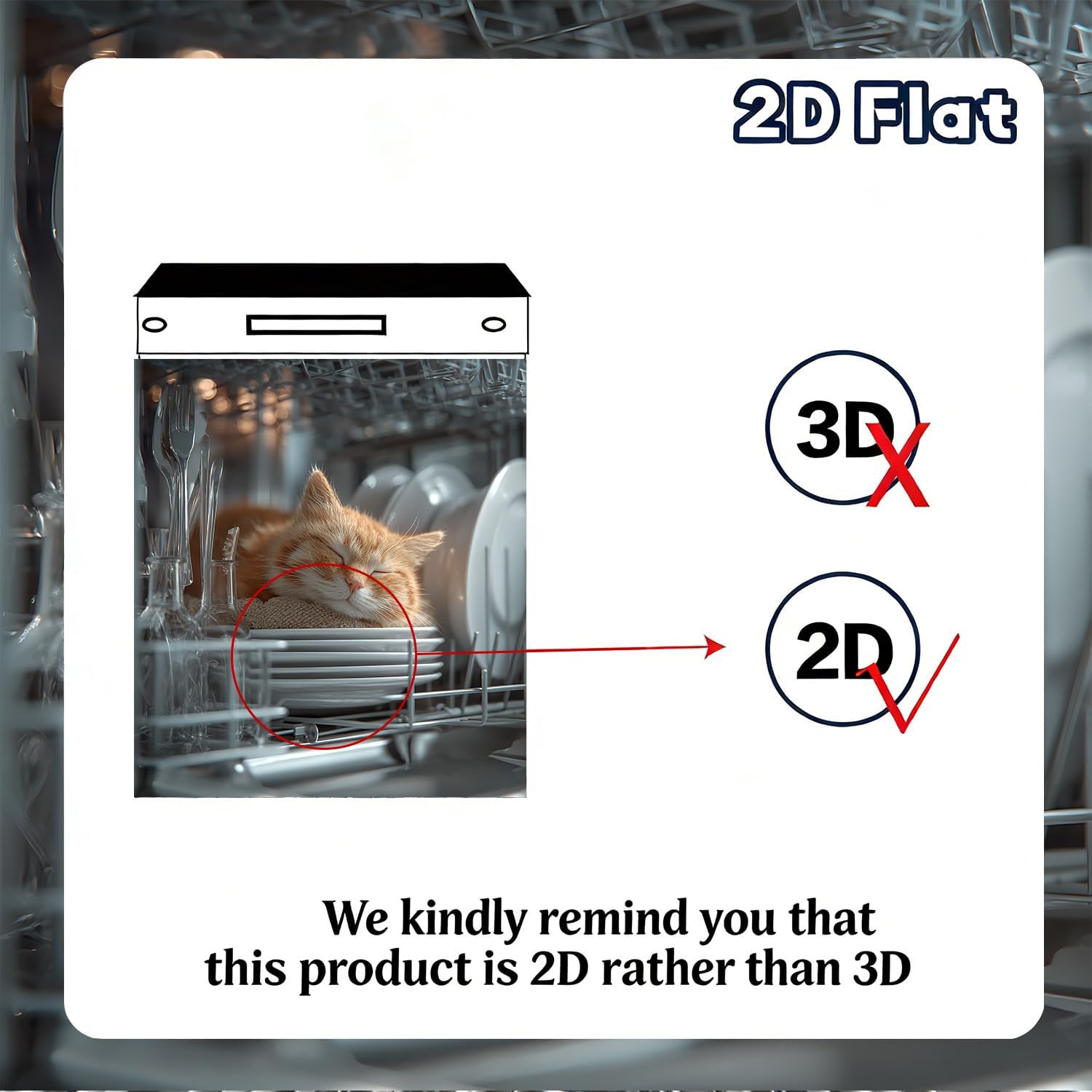 1 Magnetic Dishwasher Sticker Decorative Art - Cute Cat Print, Easy-to-Clean Modern Kitchen Decoration, Dishwasher, Fun Cat-Themed Design (58.5x65cm, 23.03x25.59 inches) (Cat 5)