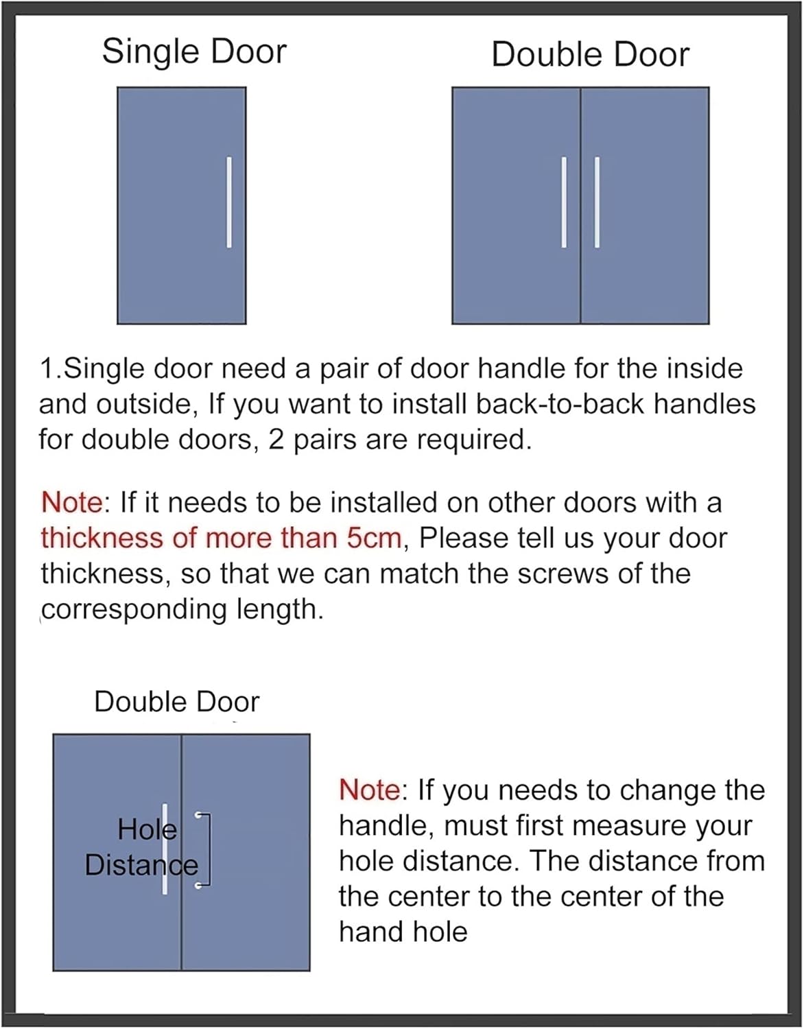 Stainless Steel Door Pull Handle - Heavy-Duty Two-Sided Entry Bar for Front Doors, Wooden Gates & Glass Doors