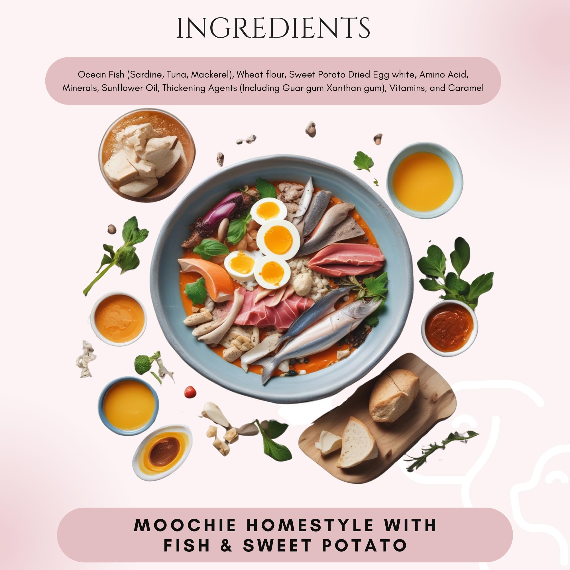 Moochie Wet Dog Food (120g x Pack of 12)| HomeStyle with Fish & Sweet Potato | Wet Dog Food for Adult & Puppy | No Artificial Colours & Preservatives. 1