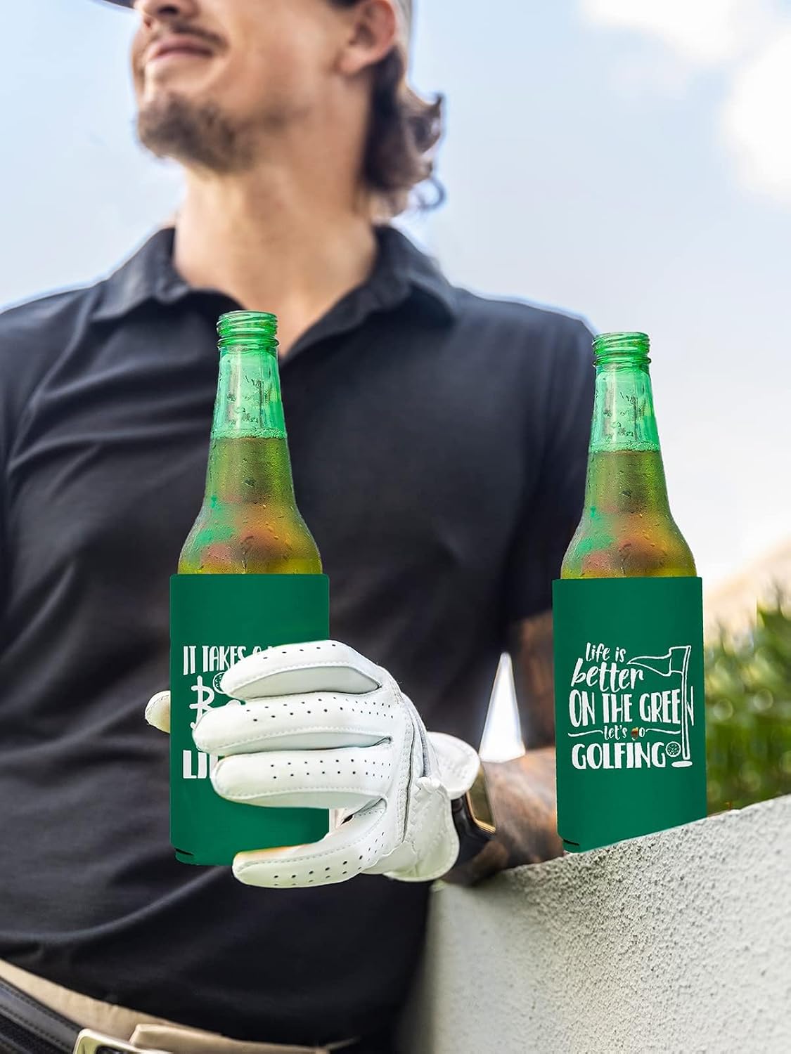 Funny Golf Can Cooler, 12 Pack Golf Party Drink Sleeves for Beer Cans, Neoprene Beer Cozy Bulk Funny Gifts for Golfer image 4