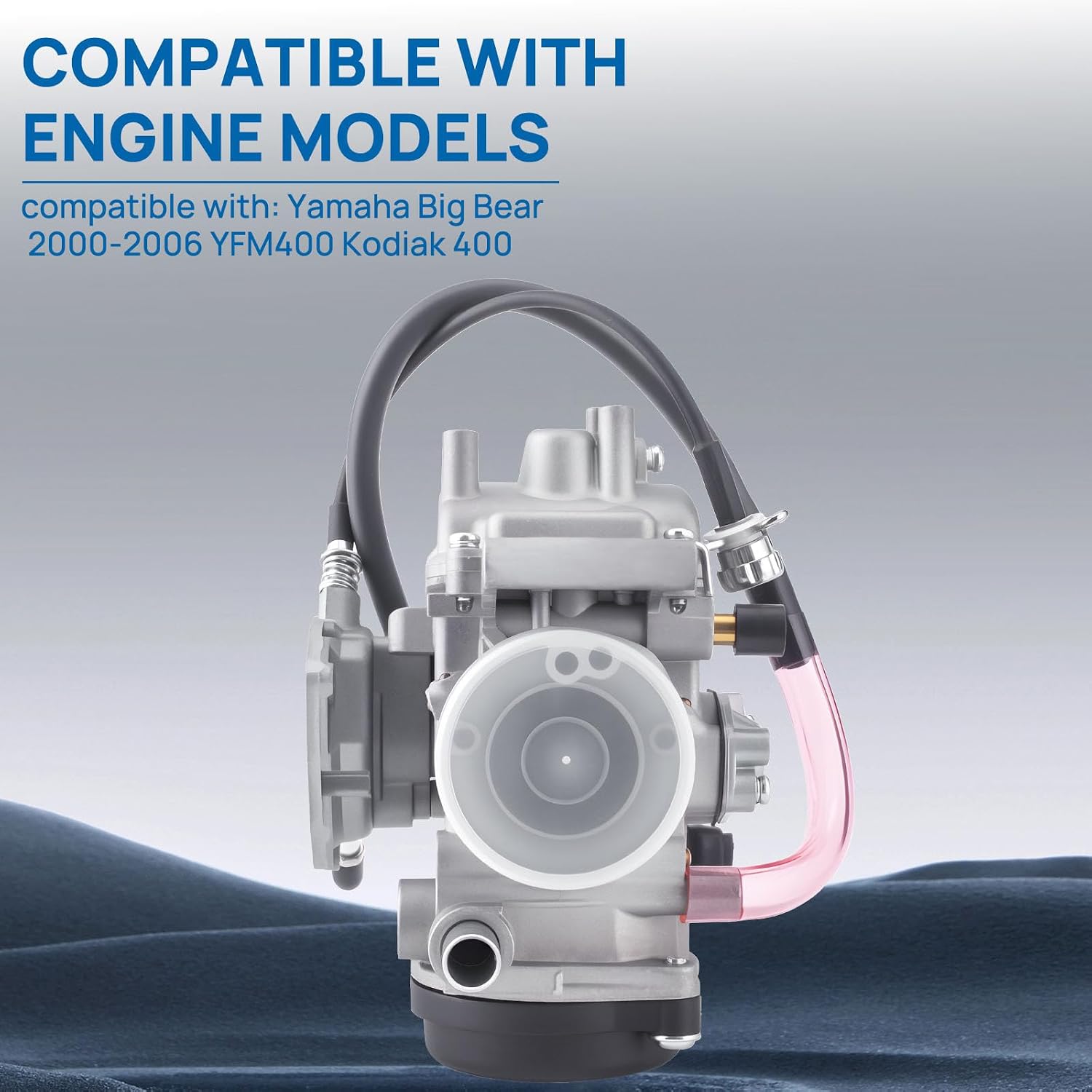 YFM-400 Carburetor Fit for Yamaha Big Bear 2000-2006 YFM400 Kodiak 400 Wolverine 450 2007-2010 Grizzly 350 450 ATV 2007-2014 Replace for 5GH 5FU 14101-00-00 5TE 5FU E4101-00-00 With Air Fuel Filter
