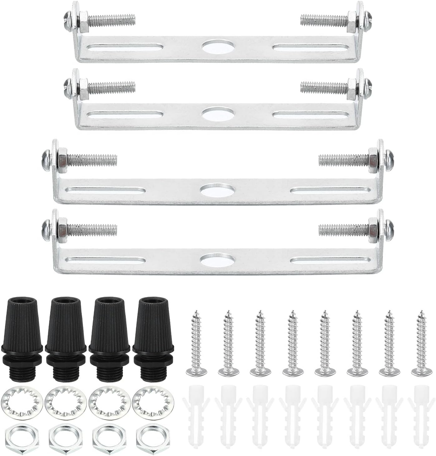 PATIKIL 90mm 100mm Ceiling Light Plate Kit, 4 Set Light Fixture Mounting Bracket Plate Universal Steel Crossbar for Home Office Pendant Wall Light