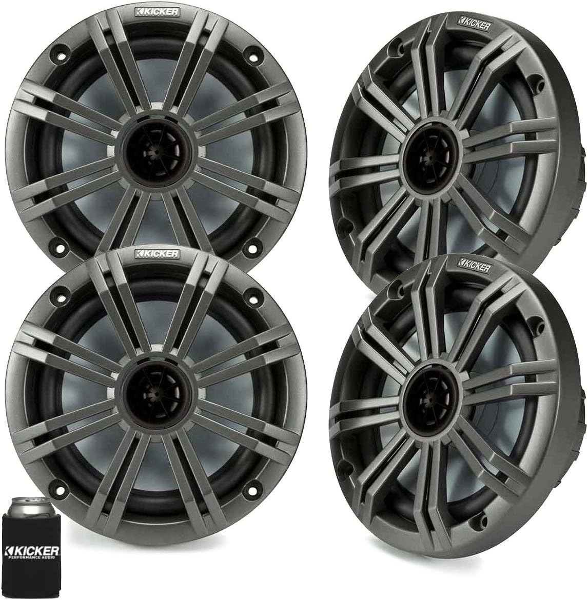 6.5" Charcoal Marine Speakers (Qty-4) 2 Pairs of OEM Replacement Speakers