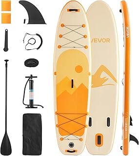 VEVOR Stand Up Paddling Board 323/335cm Aufblasbares Stand Up Paddle Board Set PVC SUP mit Board-Zubehör, Handytasche Pumpe Paddel & Reparaturset Rucksack Blau Paddle Set für Jungen Erwachsene