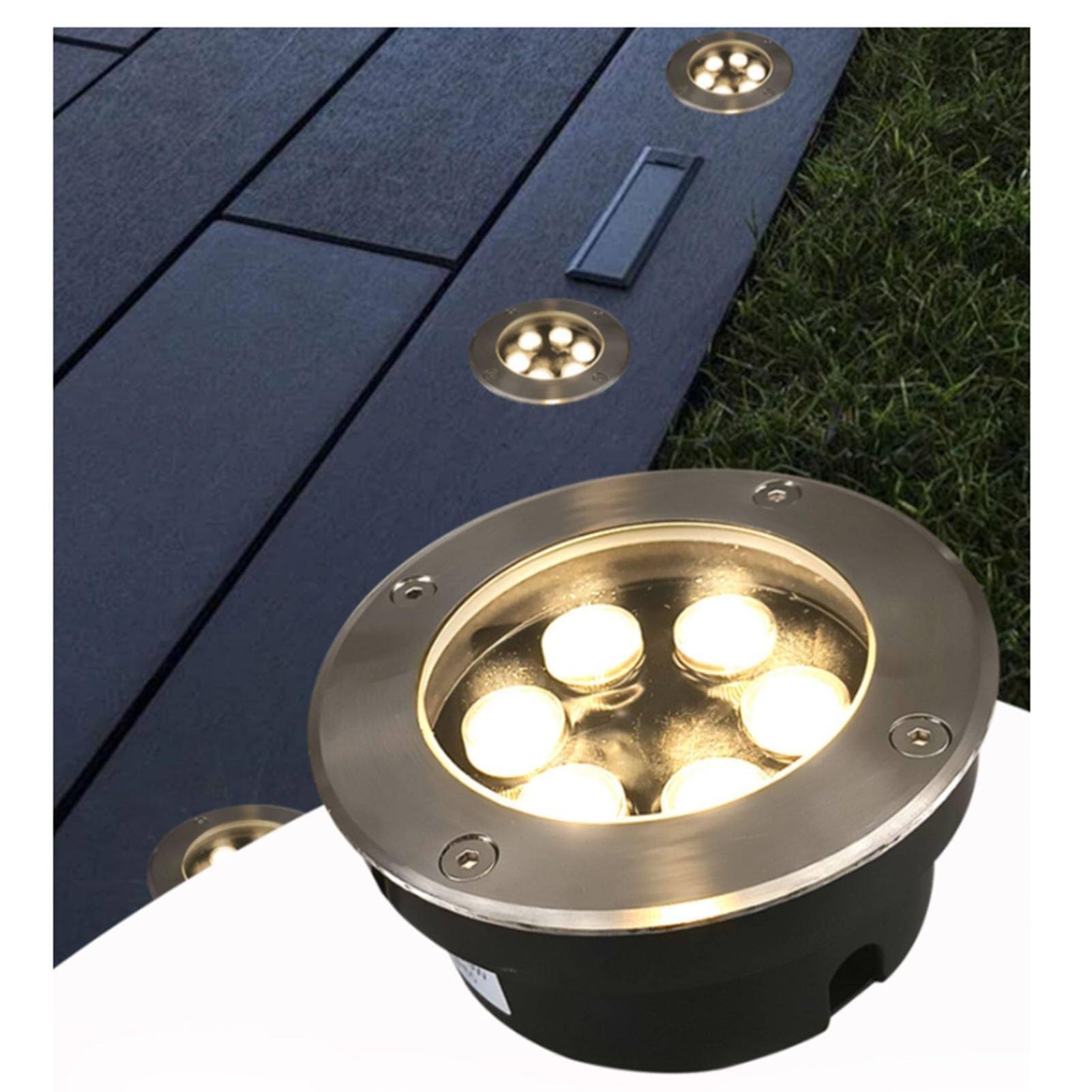 Wbudowane oświetlenie podłogowe LED, oświetlenie zakopane LED, lampa podłogowa 220 V, reflektor zewnętrzny do zabudowy, wodoodporny reflektor ogrodowy i dziedziniec IP65 (niebieski, 12 W (85