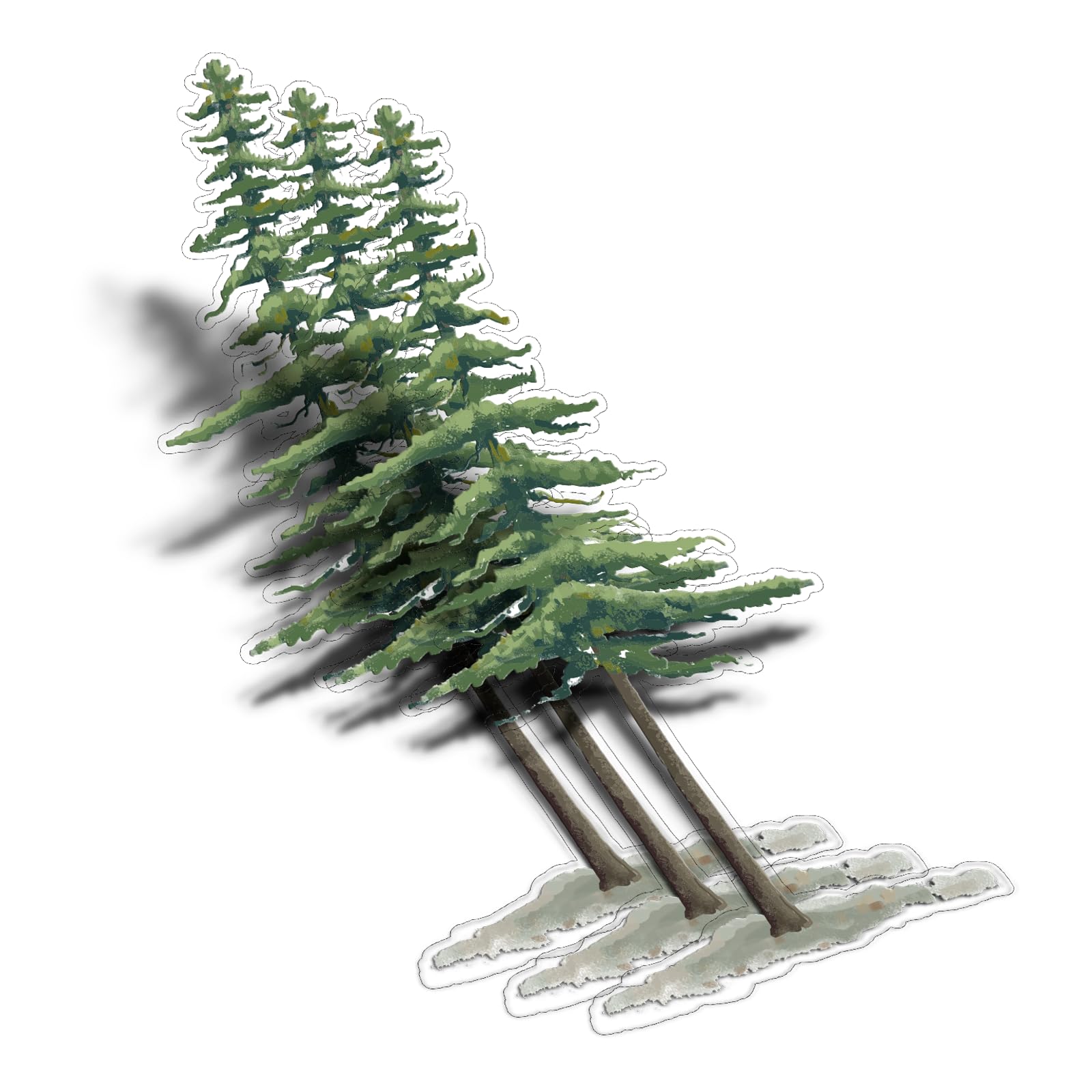 (3Pcs) Redwood Tree Clear Sticker Forest Decal Waterproof Vinyl Stickers Adult for Laptop Kindle Car Tumbler Water Bottle Mug Phone Notebook Helmet