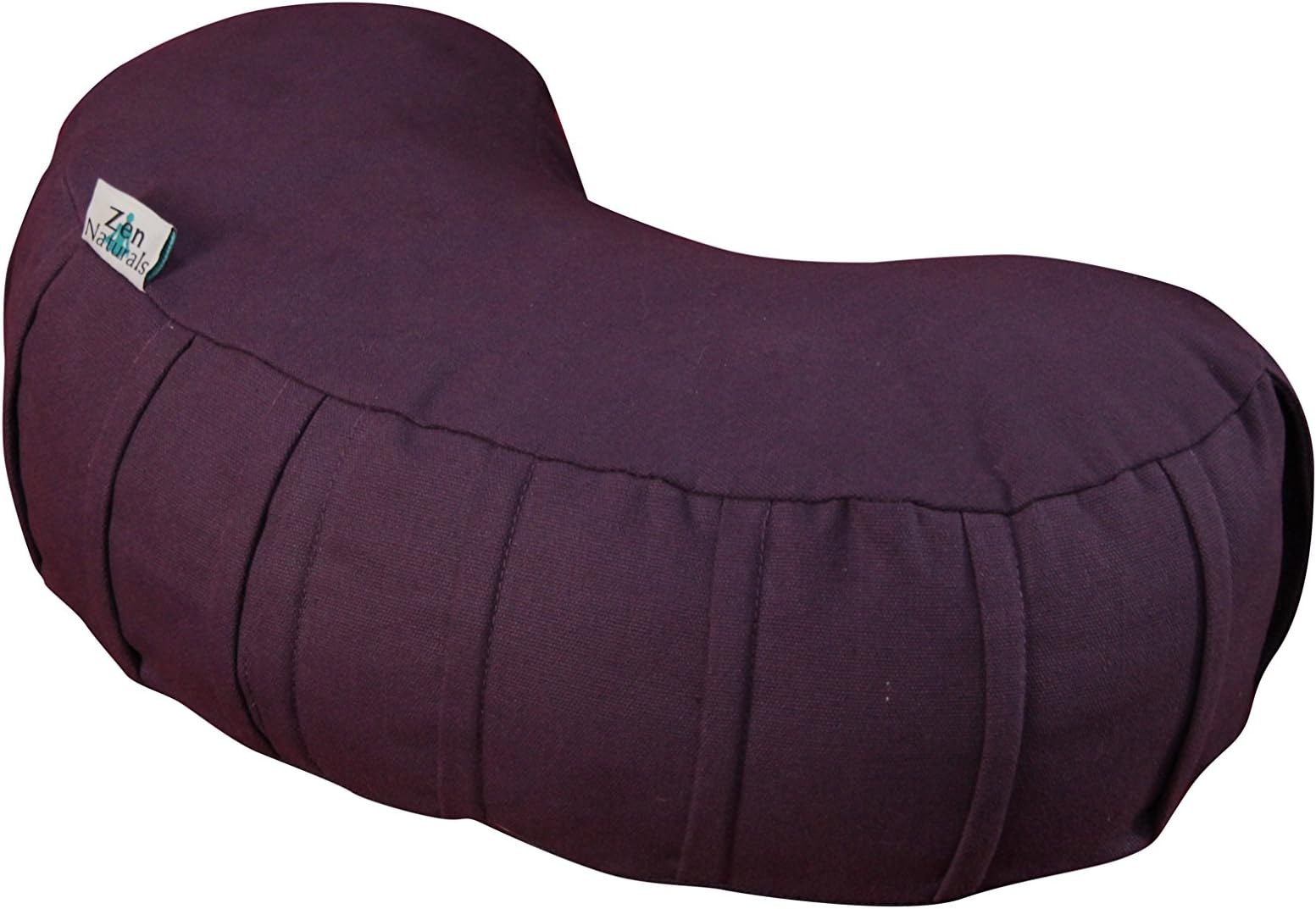 Zen Naturals Crescent Meditation Cushion Pillow 100% Organic Cotton Filled | Removable Washable Cover | Carrying Handle | Choose Your Style and Color of Pillow