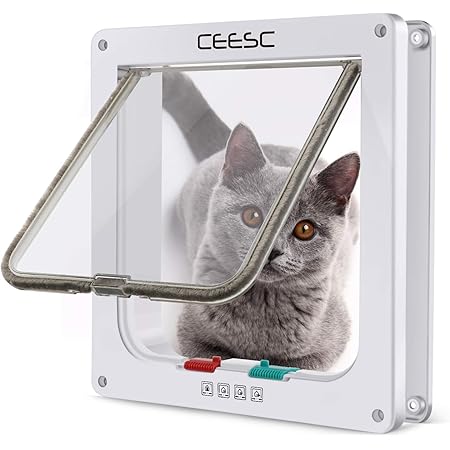 Cat Mate 4-Way Locking Cat Flap for Large Cats and Small Dogs, Easy ...