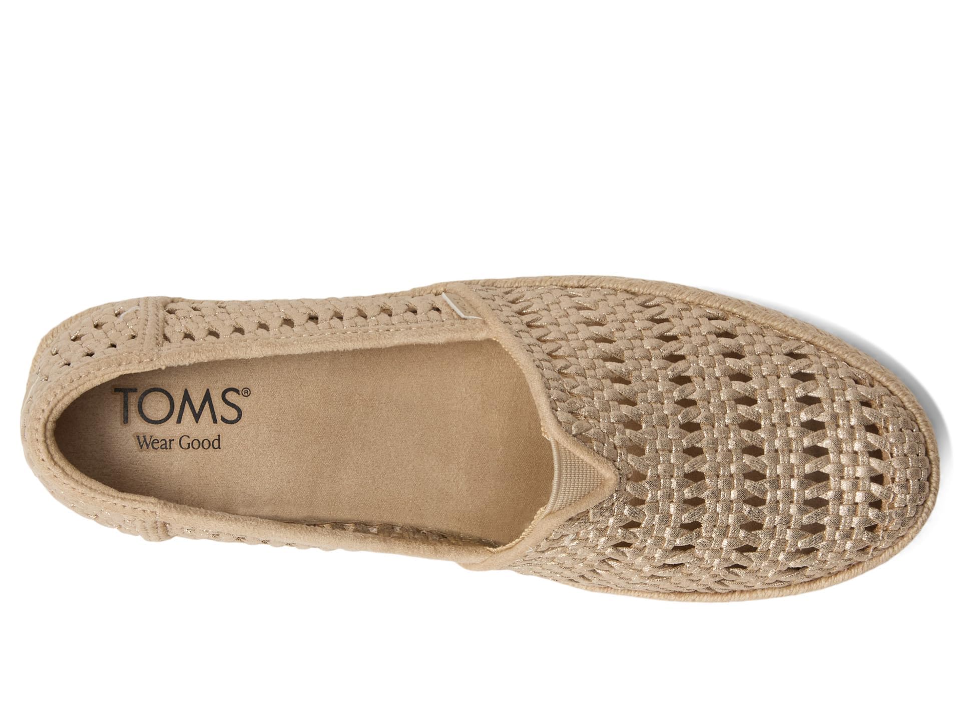 TOMS Damen Champagne Metallic Leather Basket WeaveSneaker