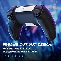 Vista 5 de PlayVital 2 Pack Silicone Skin Set for PS5 Controller - Charging Dock Compatible, Full Protection Case with Futuristic CyberMech Design, Soft Cover