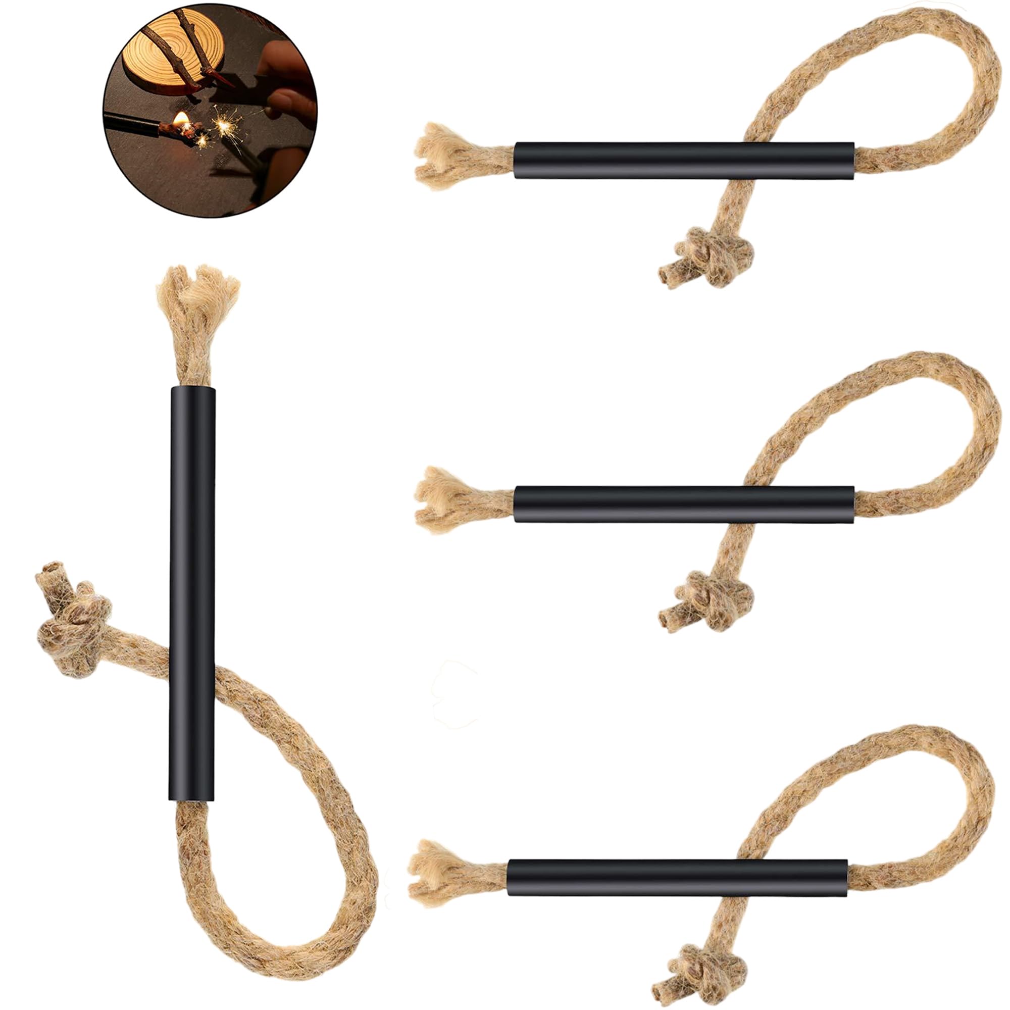 Mèche Survie Gerber – 60 Cm, Cordon Chanvre Avec Briquet, Allume-feu Camping, Neuf