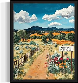 New Mexico Welcome UnFramed Wall Art Print Poster, State Painting Photo Artwork Wall Decor Nature Landscape Bedroom Bathroom Living Room 169C (New Mexico Welcome, 20"L x 16"W, Unframed)