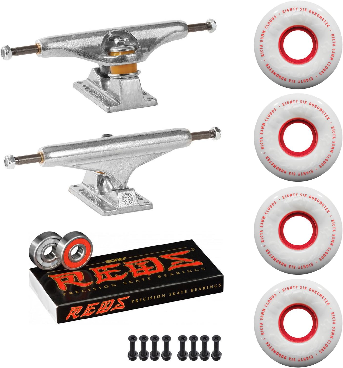 INDEPENDENT Skateboard Package 149 Trucks Ricta Clouds 53mm 86a Wheels Reds