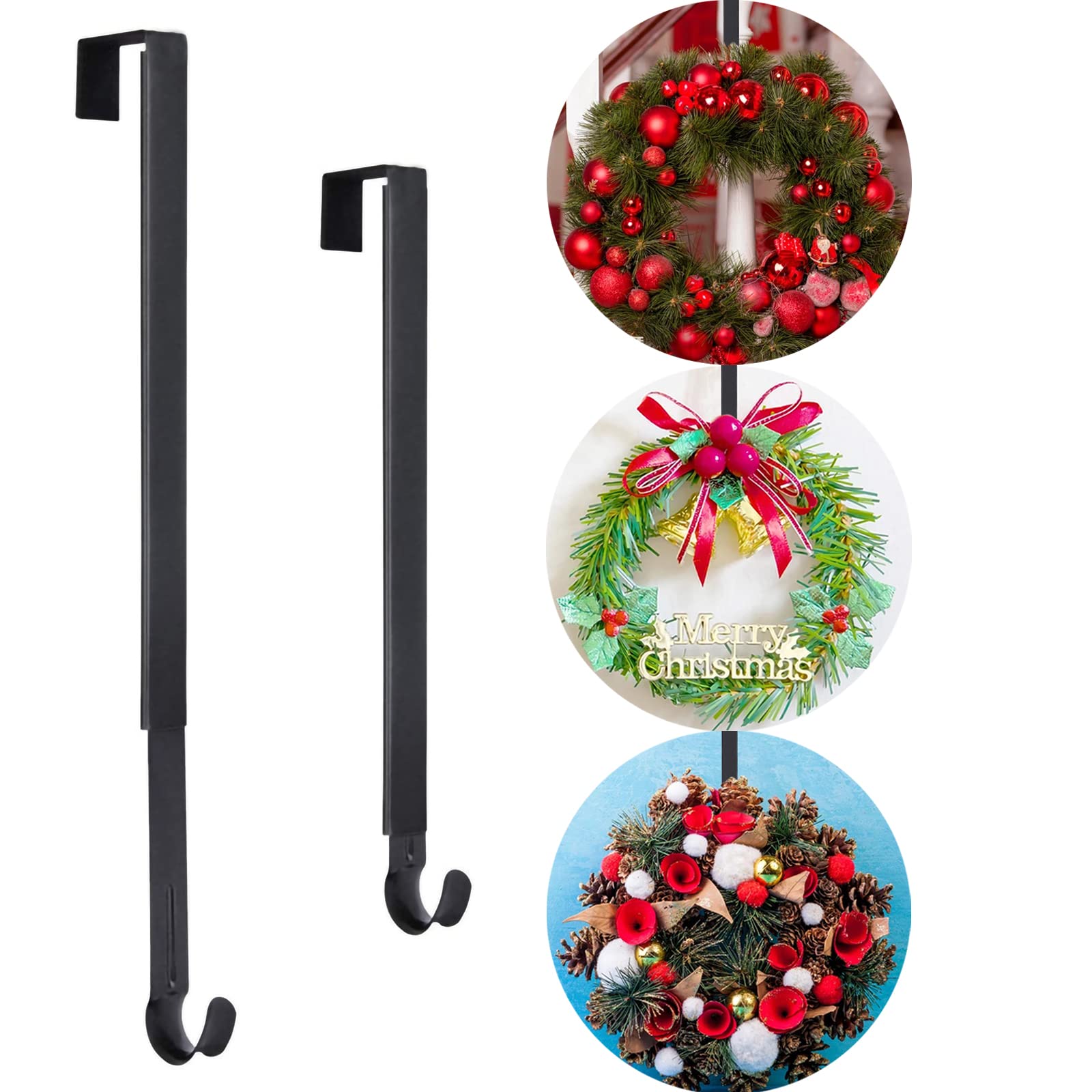 Easter Wreath Hanger, Adjustable Wreath Hanger for Front Door 15"-25", 20lbs Spring Door Hanger Hook for Easter Decorations