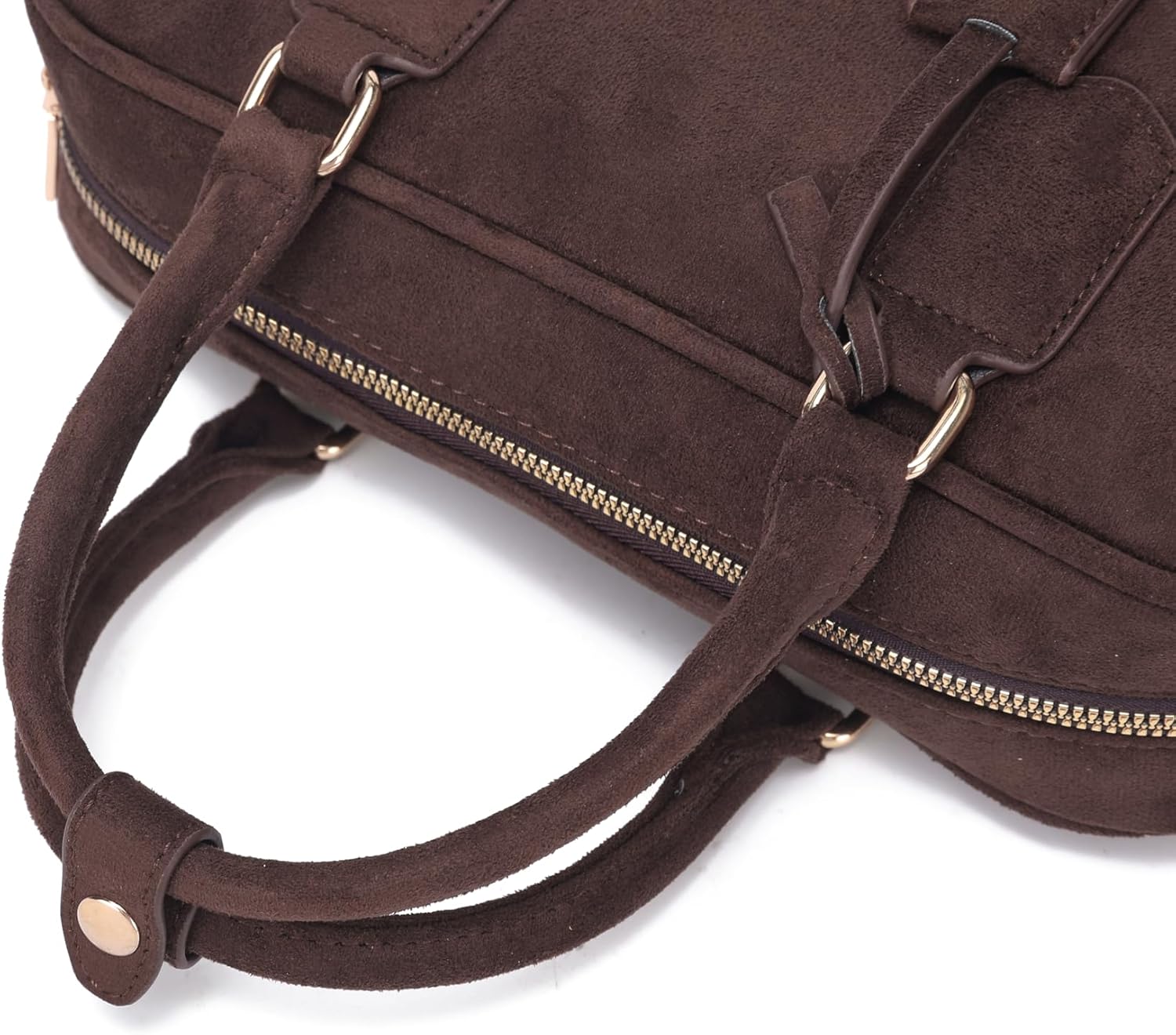 JOLLQUE Faux Suede Crossbody Bag for Women, Autumn Winter Handbags Purse, Fashion Small Designer Shoulder Barrel Bag - Image 6