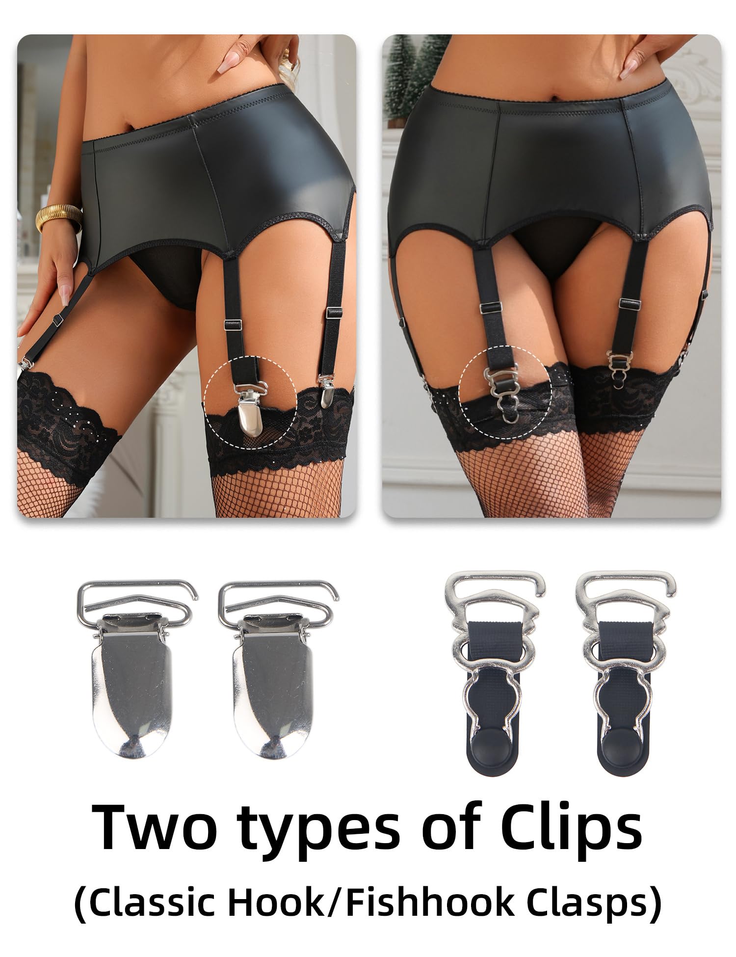 comeondear Reggicalze Donna Hot Curvy Vita Alta Reggicalze con Perizoma Sexy Taglie Forti con 6 Bretelle Regolabili Guepiere per Calze Autoreggenti Giarrettiera Intimo con 12 Clip Rimovibili