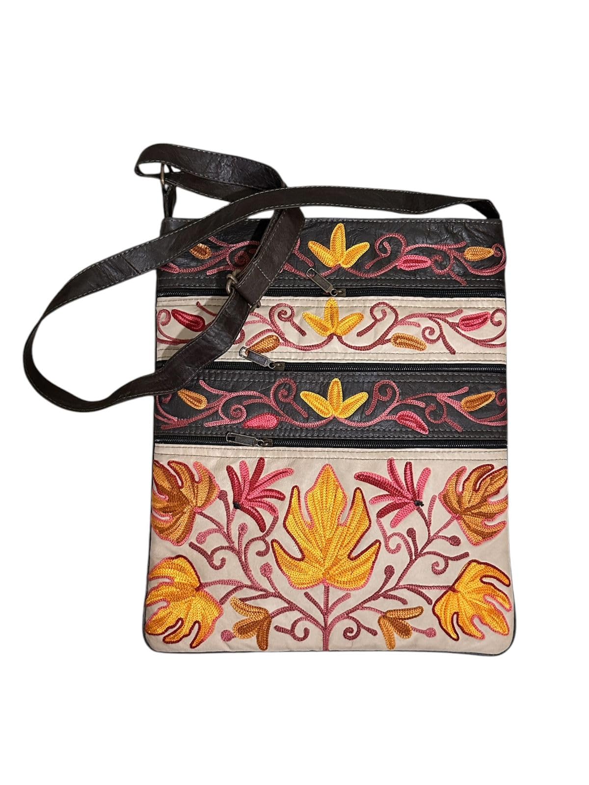 Women's Suede leather Wallets For Phone with kashmiri hand embroidery|Mobile Phone Pouch Cover Bags For Women And Girls-image-4