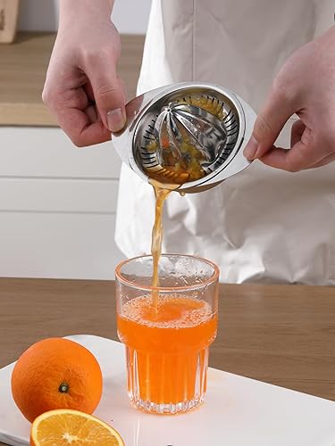 Miniatura 3 de Exprimidor de limón de acero inoxidable y exprimidor de cítricos, prensa de limón manual resistente al óxido con filtro de semillas, apto para