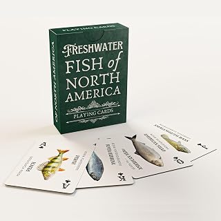 Freshwater Fish Plastic Playing Cards: Waterproof, Educational, Fits Any Fishing Tackle Box, 52 Species, Ages 60+