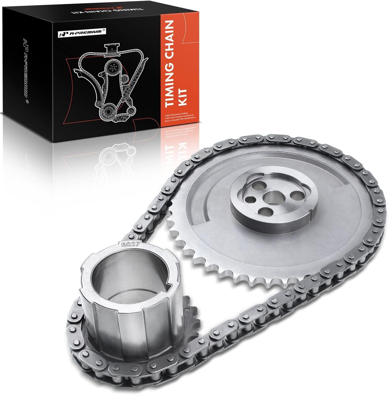 A-Premium Engine Timing Chain Kit [OHV, V8 4.8 5.3 5.7 6.0L ] Compatible with Chevy, GMC, Pontiac, Isuzu, Saab, Hummer, Cadillac, Buick - Express, Silverado, Corvette, Envoy, Sierra, H2, 9-7x & More