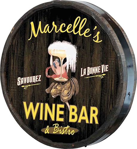 Vista 82 de THOUSAND OAKS BARREL CO. Personaliza el letrero de un cuarto de barril con cócteles de gato negro, barril de vino hecho de madera de roble de alta