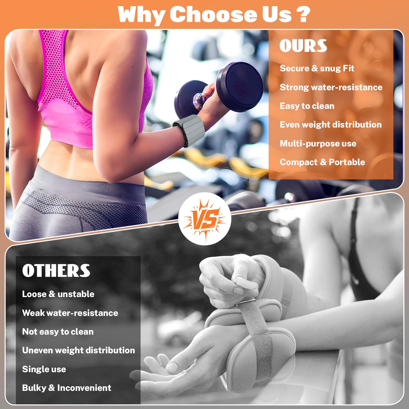 Magnetic Ankle Weights for Women, Adjustable Silicone Wrist Weights Bracelet Set, Stackable Wrist and Ankle Weights 1 Pair 2 Lbs, Weighted Bangles Wearable for Home Gym Workout, Jogging, Yoga & Walking