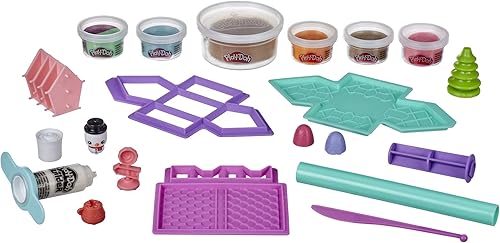 Miniatura 2 de Play-Doh Builder - Kit de construcción de casa de jengibre para niños de 5 años en adelante con 6 colores de Play-Doh no tóxicos, juego de