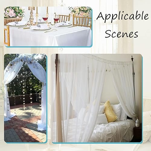 Miniatura 9 de Luvyohmee Cortina de cenefa transparente gris, bufanda de gasa de 216 pulgadas de largo, drapeada para fiestabodacumpleañosrevelacióncarnaval